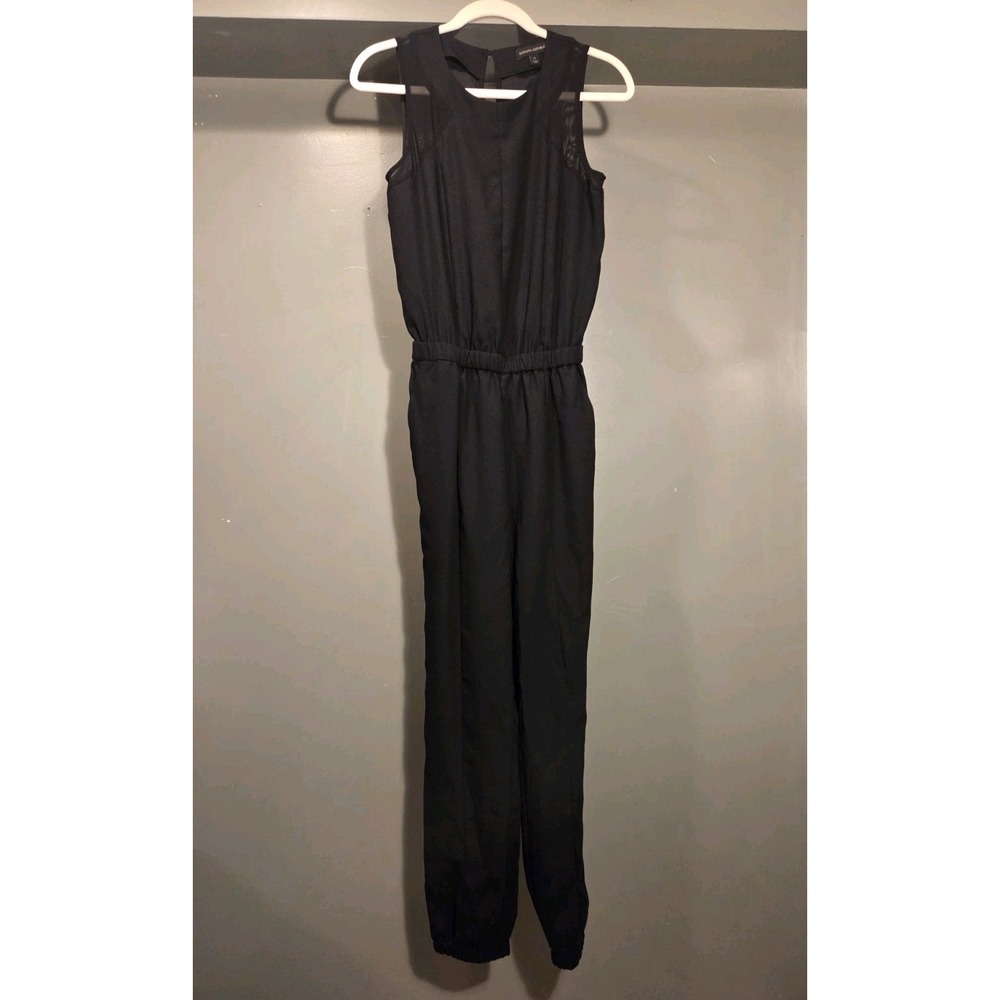 Banana Republic Sleeveless Jumpsuit Sheer Panels, Women's Size‎ 0, Black